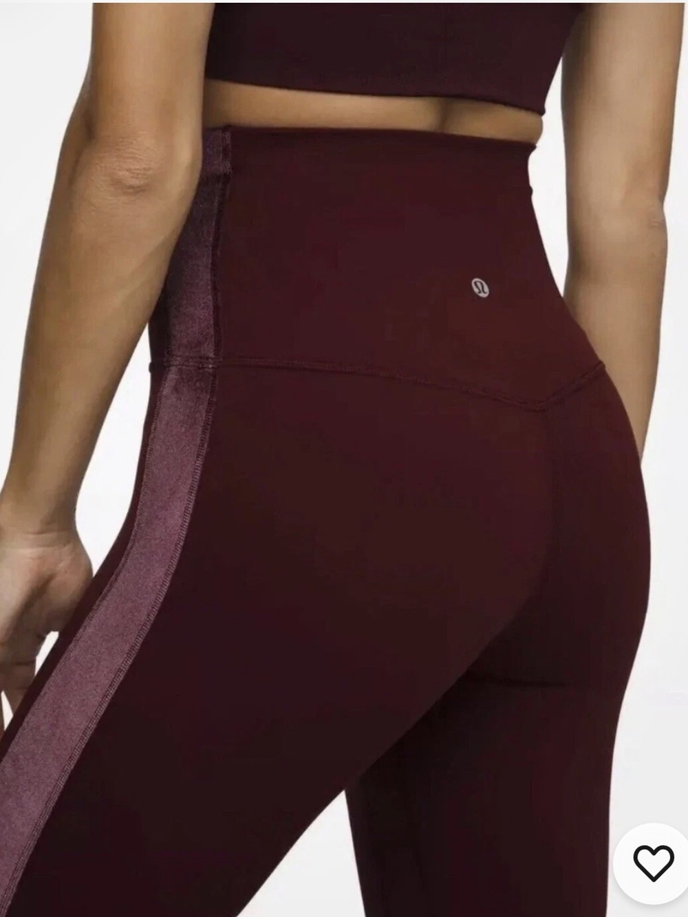 Lululemon Align Super High Rise Crop Velvet Women’s 2 Burgundy Garnet Leggings